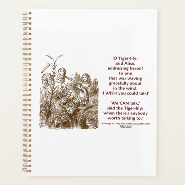 Agenda Tiger-Lily Pode Falar Com A Wonderland. (Frente)