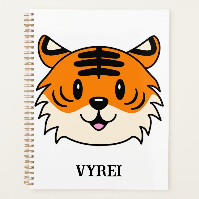 Agenda Tigre de Cartoon Sorridente (Frente)