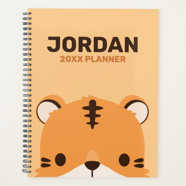 Agenda Tigre de Cuta com Nome Personalizado (Frente)