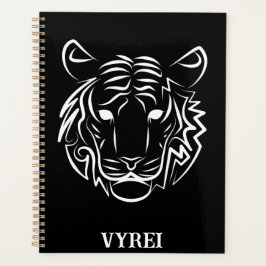 Agenda Tigre Tribal Negro e Branco