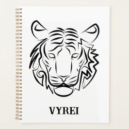 Agenda Tigre Tribal Negro e Branco