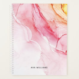 Agenda Tinta rosa abstrato