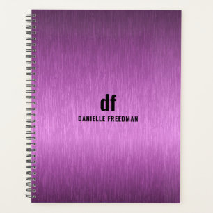 Agenda Típico preto de textura metálica magenta minimalis