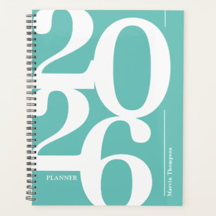 Agenda Tipografia Azul Teal 2024