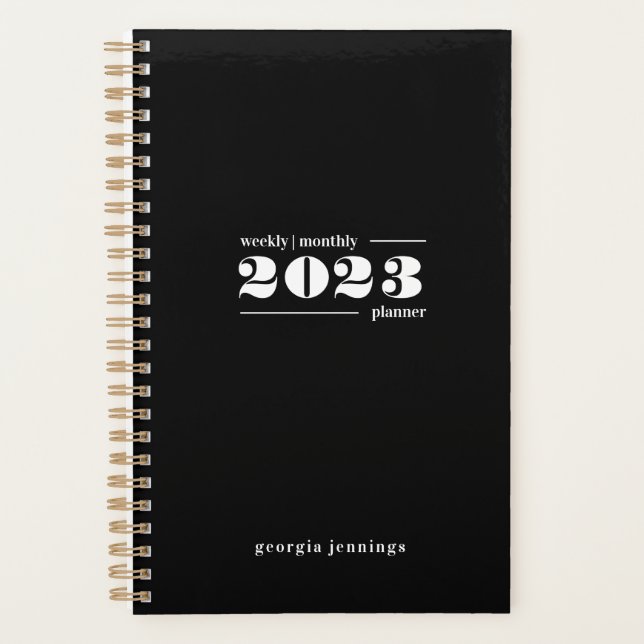 Agenda Tipografia Branca a Negra Branca em Frio Semanal (Frente)