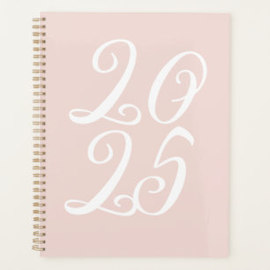 Agenda Tipografia de ano com script personalizado rosa-cl
