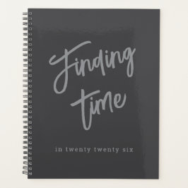 Agenda Tipografia de Letra Negrita Cinza Personalizada