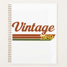 Agenda Tipografia de Retro Vintage 1989