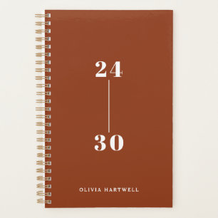 Agenda Tipografia de Terracotta Mínima Chic Mensal