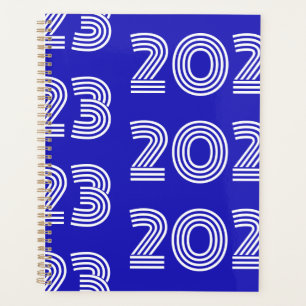 Agenda Tipografia Gráfica Moderna Azul Branco 2023