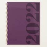Agenda Tipografia Mínima Moderna Roxo 2022 Anualmente<br><div class="desc">Planeador Anual de Tipografia Mínima Moderna Purple 2022 com o seu nome de escolha.</div>