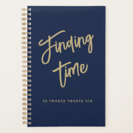 Agenda Tipografia Negrita Dourada Script Azul-Navy e Dour