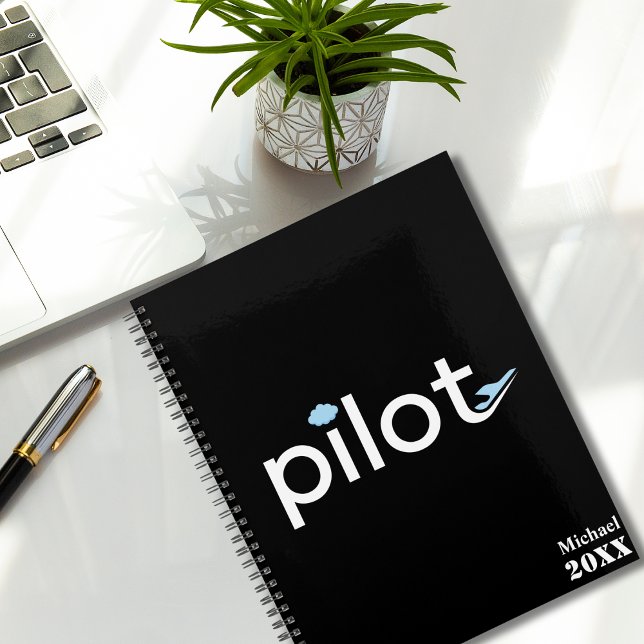 Agenda Tipografia 'Piloto', Avião e Foto, Monogramada (Criador carregado)