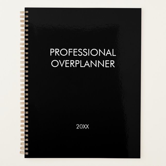 Agenda Tipografia Simples Moderna Profissional Preta (Frente)