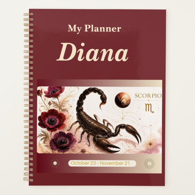 Agenda título: Planner Personalizado de Escorpião Zodiaca (Frente)