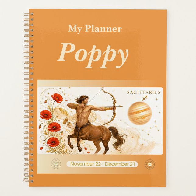 Agenda título: Planner Personalizado de Sagitário do Zodí (Frente)