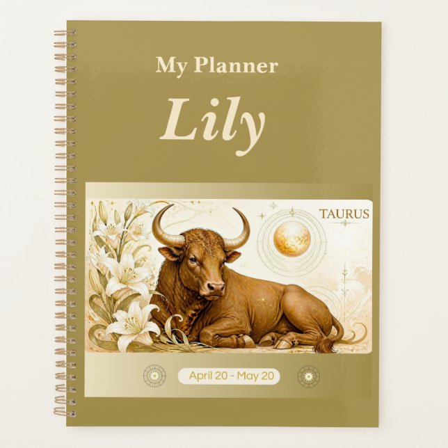 Agenda título: Planner Personalizado de Touro Zodíaco  (Frente)