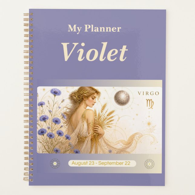 Agenda título: Planner Personalizado de Virgem do Zodíaco (Frente)