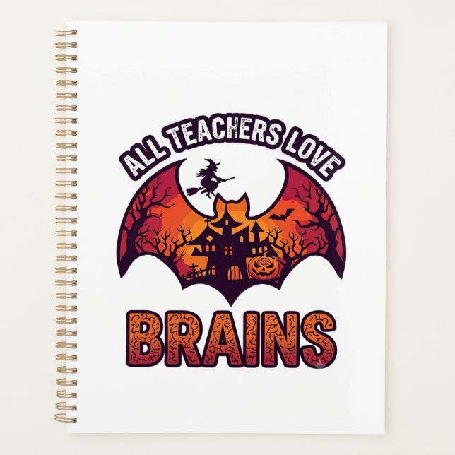 Agenda Todos os Professores Amam Cérebros Halloween Morce (Frente)