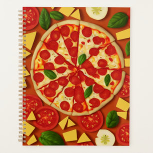 Agenda Tomate de comida legal com abstrato de queijo de t