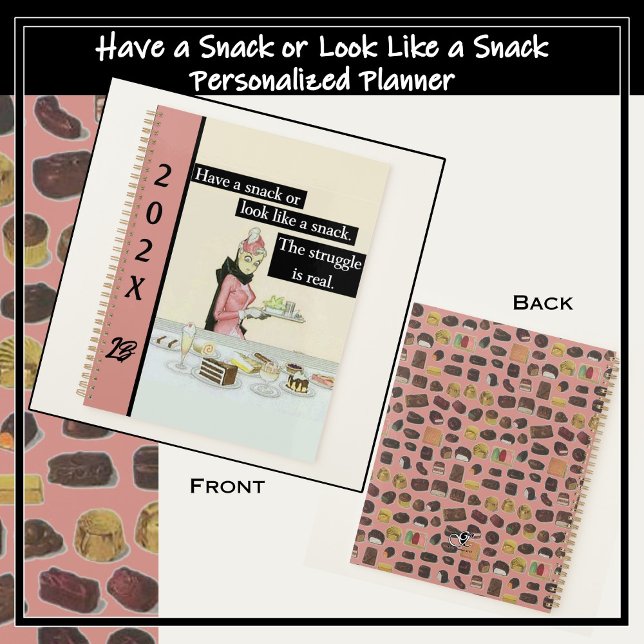 Agenda Tome um lanche ou pareça um lanche - Rosa de safra (Vintage-style lady in a gorgeous pink dress walking past a dessert buffet.)