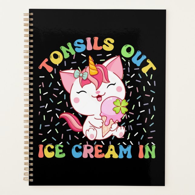 Agenda Tonsils Out, Sorvete In | Unicorn Cat (Frente)