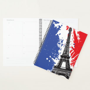 Agenda Torre Eiffel Paris, França Bandeira de Grunge