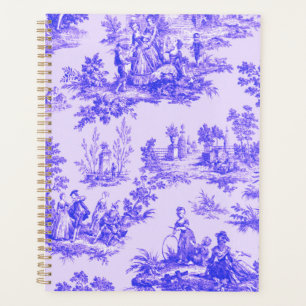 Agenda Torre francesa de jouy azul e branco elegante