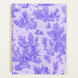 Agenda Torre francesa de jouy azul e branco elegante
