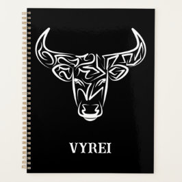 Agenda Touro Tribal Negro e Branco / Ox
