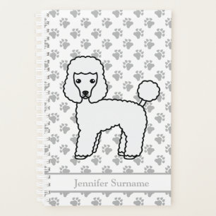 Agenda Toy Poodle Branco Cachorro e Texto