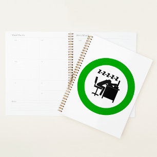 Agenda Trabalhador Engraçado Dormindo na Mesa