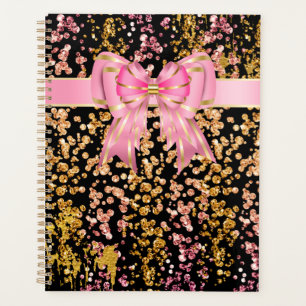 Agenda Traços do shimmer arco preto-rosa