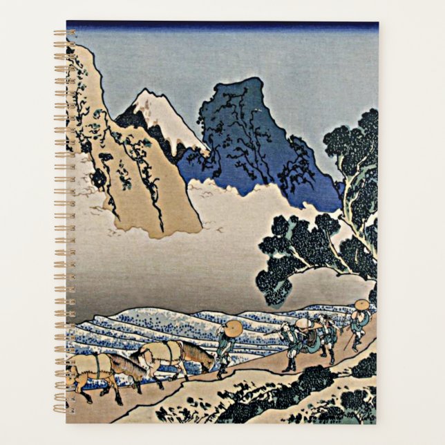 Agenda Trás da montanha Fuji do rio Minobu Hokusai (Frente)