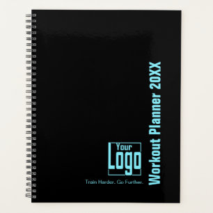 Agenda Treino com Logotipo Preto Azul Elétrico Ousado