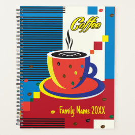 Agenda Trendência Contemporânea da Taça de Café abstrato