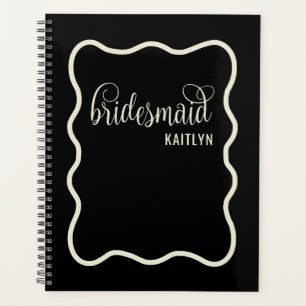 Agenda Trendy Black e Natural Retro Bridesmaid