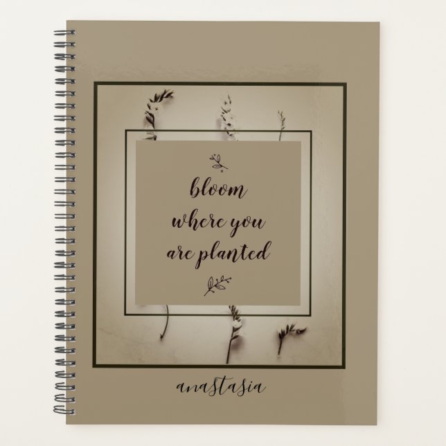 Agenda Trendy Green Floral Anastasia Bloom Onde Plantado (Frente)