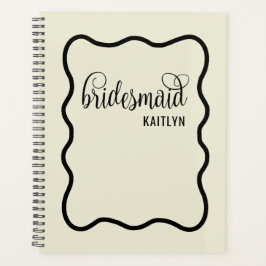 Agenda Trendy Natural e Black Retro Bridesmaid