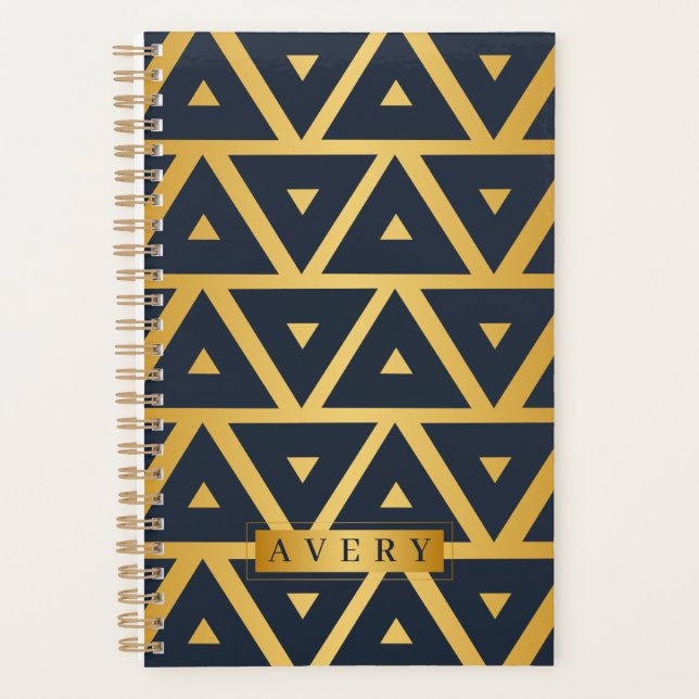 Agenda Triângulo Padrão geométrico Personalizado (Frente)