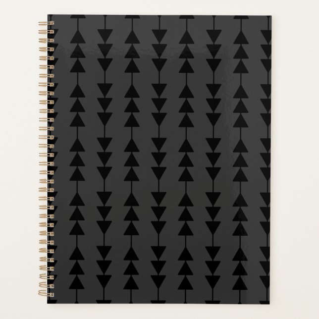 Agenda Triângulos de enforcamento preto moderno e Na moda (Frente)