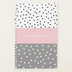 Agenda Triângulos e pontos geométricos elegantes em cinza