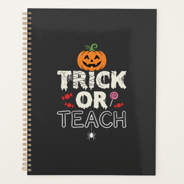 Agenda Trick or Teach Design de Professor de Halloween (2 (Frente)