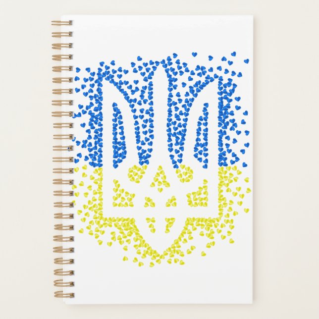 Agenda Tridente de emblem ucraniano trizub espalhando cor (Frente)
