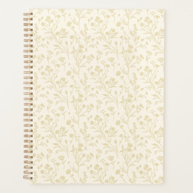 Agenda Trigo Dourado de Flores Susurrantes - Neutro (Frente)