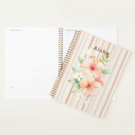 Agenda Tropical Hibiscus Floral Listras Creme Rubor de Pê