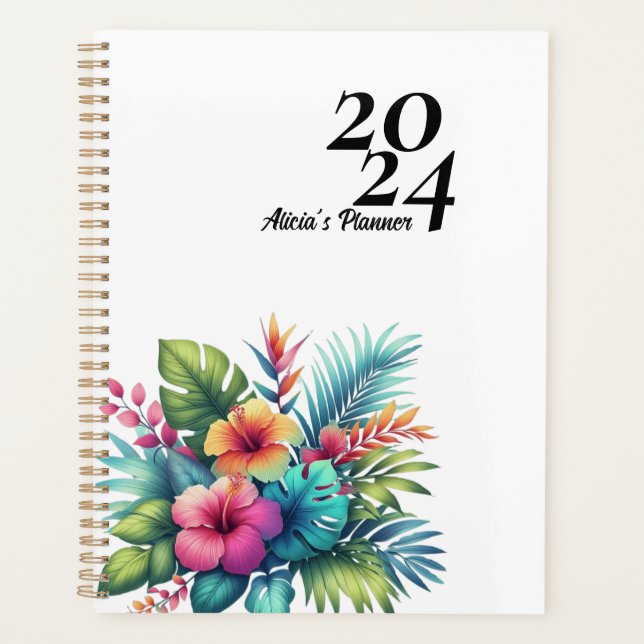 Agenda Tropical Personalizada de Flor de Hibisco (Frente)