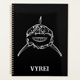 Agenda Tubarão-branco-Excelente-tribal preto e branco