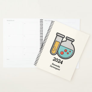 Agenda Tubo de teste de química e copo