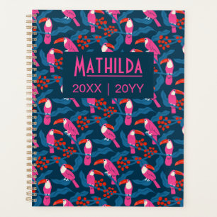 Agenda Tucanos rosa brilhante e brincalhões